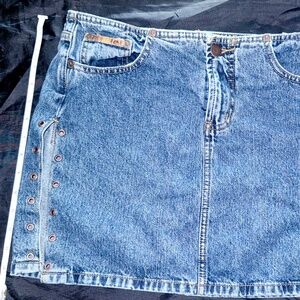 Y2K LEI Denim Mini Skirt Lace-Up Sides (laces missing) Size 7